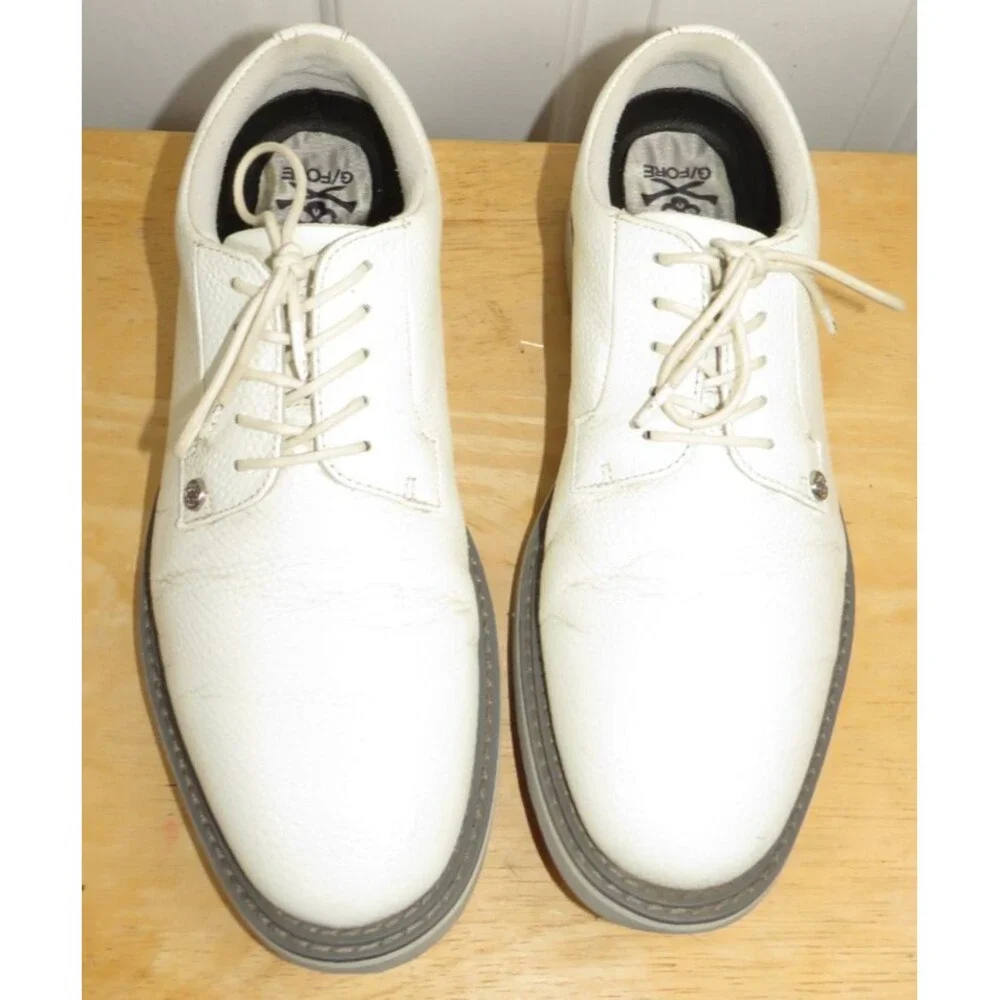 G/FORE Gallivanter Pebble Leather Men’s Golf Shoes Size 11.5 White/Gray